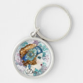 アールデコ20ファッションディバウォーターカラーアート キーホルダー (正面)