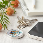 アールデコ20ファッションディバウォーターカラーアート キーホルダー (側面)