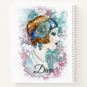 アールデコ20ファッションディバウォーターカラーアート ノートブック (裏面)