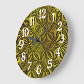 アールデコ20年代1920年代ブラック金ゴールド ラージ壁時計 (傾斜)