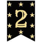 アールデコ2024ハッピーニューイヤーパーティーブラックフェイク金ゴールド バンティングフラッグ (第1の旗)