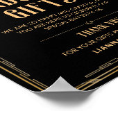 アールデコ20sカードとギフトブラック金ゴールド結婚ズ ポスター (角)