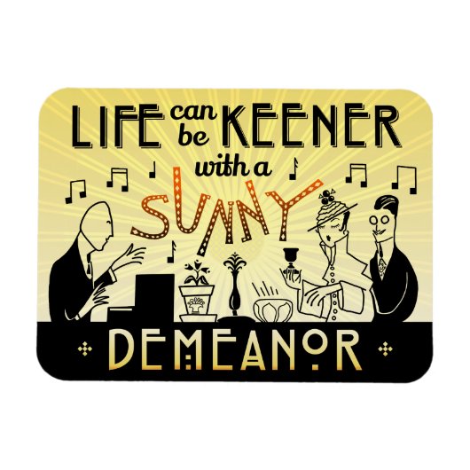 アールデコ20sレトロサニーの態度感動的 マグネット (横)