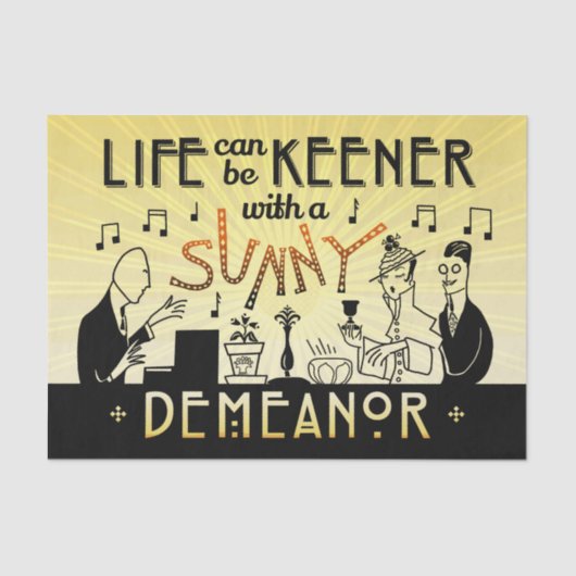 アールデコ20sレトロサニーの態度感動的 薄葉紙 (正面)