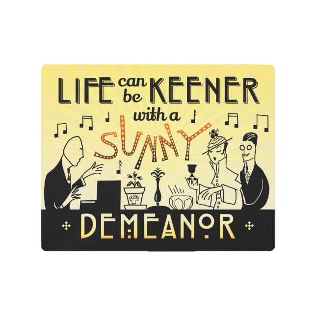 アールデコ20sレトロサニーディミア感動的ン メタルプリント (正面)