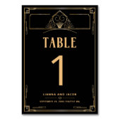 アールデコ20s黒と金ゴールド結婚のテーブル番号 テーブルナンバー (裏面)