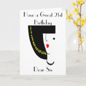 アールデコ21歳誕生日グリーティングカード カード (黄色い花)