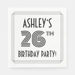 アールデコ26インスパイアth Birthday Party名前をカスタムする スタンダードランチョンナプキン