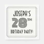 アールデコ28インスパイアth Birthday Party名前をカスタムする スタンダードランチョンナプキン (正面)