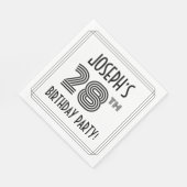 アールデコ28インスパイアth Birthday Party名前をカスタムする スタンダードランチョンナプキン (角)