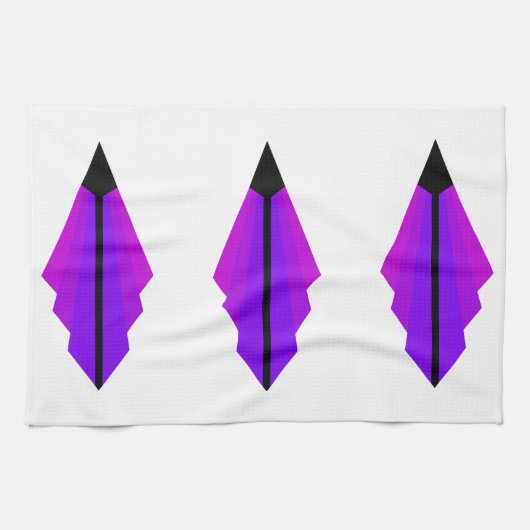 アールデコ3型紫茶タオル キッチンタオル (横)