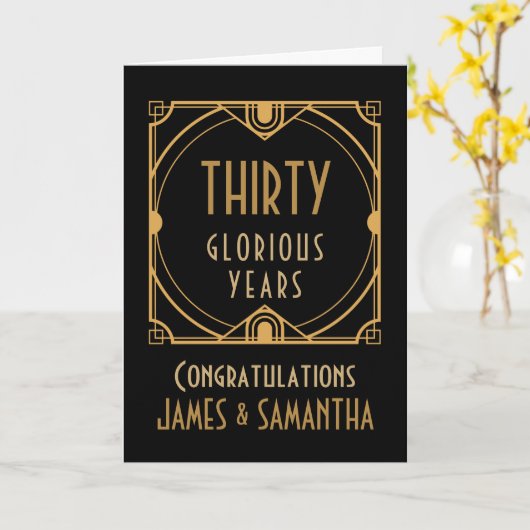 アールデコ30周年結婚記念日 カード (黄色い花)