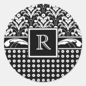 アールデコ30sエレガンスフォーマルフローラダマスク ラウンドシール (正面)