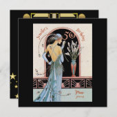 アールデコ50TH誕生日ギャツビーテーマ招待状 招待状 (正面/裏面)