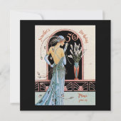 アールデコ50TH誕生日ギャツビーテーマ招待状 招待状 (正面)