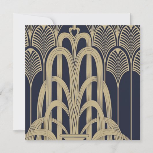 アールデコ50th誕生日パーティー1920のフラッパーの女の子 招待状 (裏面)