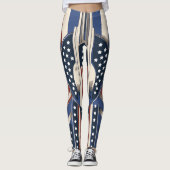 アールデコ7月4日の米国国旗のレギンス レギンス (正面)