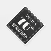 アールデコ70歳の誕生日パーティーを名前をカスタムする スタンダードランチョンナプキン (角)