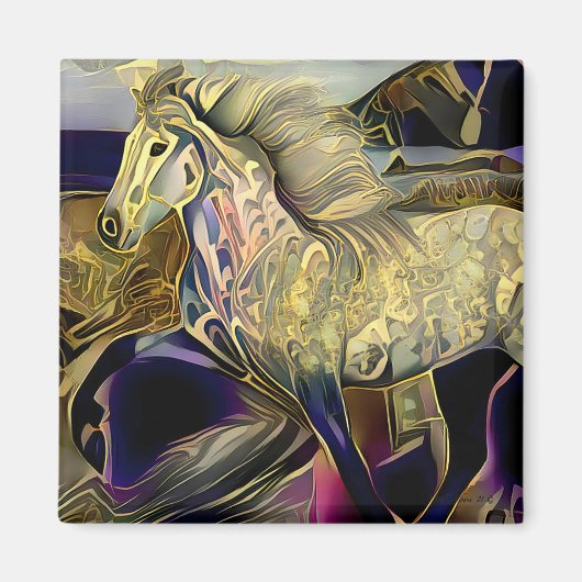 アールデコ アイスランドの馬 マグネット (正面)