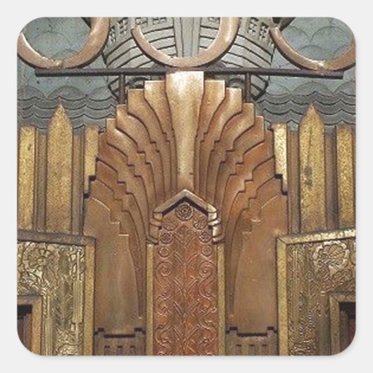 アールデコ，アールヌーボー,ヴィンテージ,オリジナル，エレベーター， スクエアシール (正面)