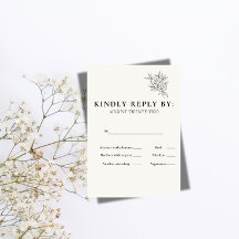 アールデコ ウェディング RSVP カード