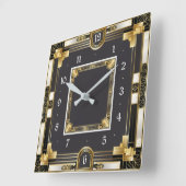 アールデコ エレガント スクエア壁時計 (傾斜)