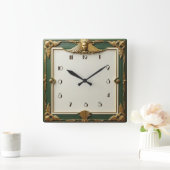 アールデコ エレガント スクエア壁時計 (ホーム)