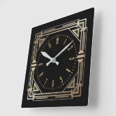アールデコ エレガント スクエア壁時計 (傾斜)