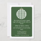 アールデコ オーナメント クリスマス パーティー | 緑 招待状 (正面)