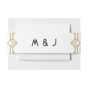 アールデコ、オールドハリウッド、1920年代 招待状ベリーバンド