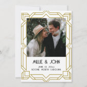 アールデコ、オールドハリウッド、1920年代 招待状 (裏面)