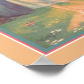 アールデコ「ガール&キューピッド・アットウォーターフォール」 ポスター (角)