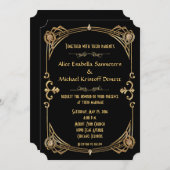 アールデコ・ギャツビースタイルのウェディング招待状 招待状 (正面/裏面)