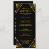 アールデコ・ギャツビ結婚ーのタイムライン・カード プログラム (正面/裏面)