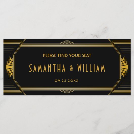 アールデコ・ギ結婚ャツビー座席表 プログラム (正面)