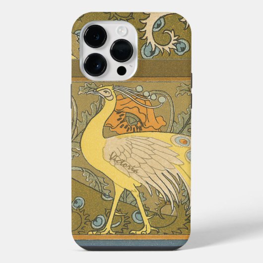 アールデコ・クジャク iPhoneケース (裏面)