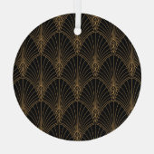アールデコ：クラシック幾何学模様。 ガラスオーナメント (裏面)