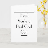 アールデコ クールキャット バースデーカード カード (黄色い花)