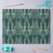 アールデコ,グリーン,ブラック,パターン,アールヌーボー,ヴィンテージ 薄葉紙 (クラフト)