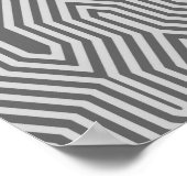 アールデコ、コーラルオレンジ、シルバーグレー ポスター (角)