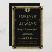 アールデコ |ゴールデンアニバーサリーパーティー 招待状 (正面/裏面)