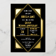 アールデコ ゴールド ウェディング アニバーサリー ブラック ゴールド