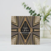 アールデコ ゴールド ロマンス ディナー パーティー 招待状 (スタンド正面)