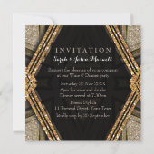 アールデコ ゴールド ロマンス ディナー パーティー 招待状 (裏面)