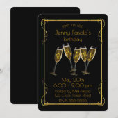 アールデコ シャンパンパーティー 招待状 (正面/裏面)