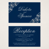 アールデコ |シルバーとネイビーブルーの披露宴 (正面&裏面)