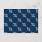アールデコ |シルバー・アンド・ネイビー・ブルー・デカデンス 出欠カード (裏面)