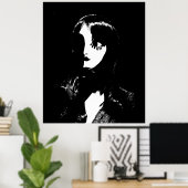 アールデコ – シンシティスタイル女性 – 白黒 ポスター (ホームオフィス)