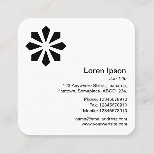 アールデコ スクエア名刺 (裏面)