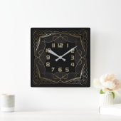 アールデコ スクエア壁時計 (ホーム)